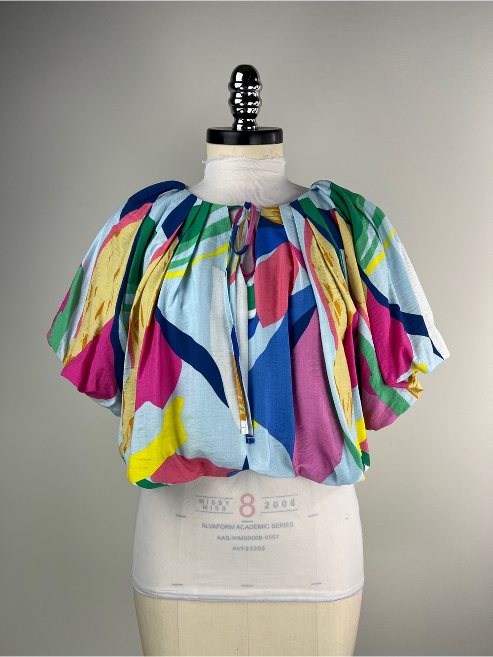 💚 3777. Colorful Abstract Print Blouse - Multicolor